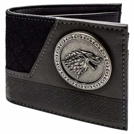 Game of Thrones Maison Stark Dire Loup Bourse Portefeuille Gris 