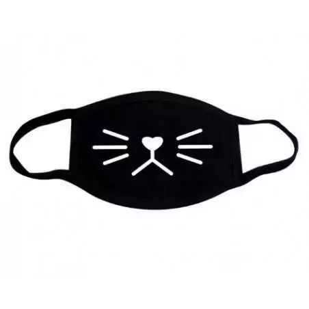 Masque Tissu Lavable Truffe Chat Noir - boutique geek - Cadeau Geek