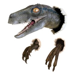 Décoration murale 3D Dinosaure Velociraptor en résine