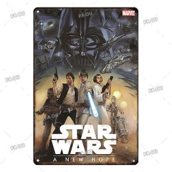 Plaque metal Star Wars Wars Rétro
