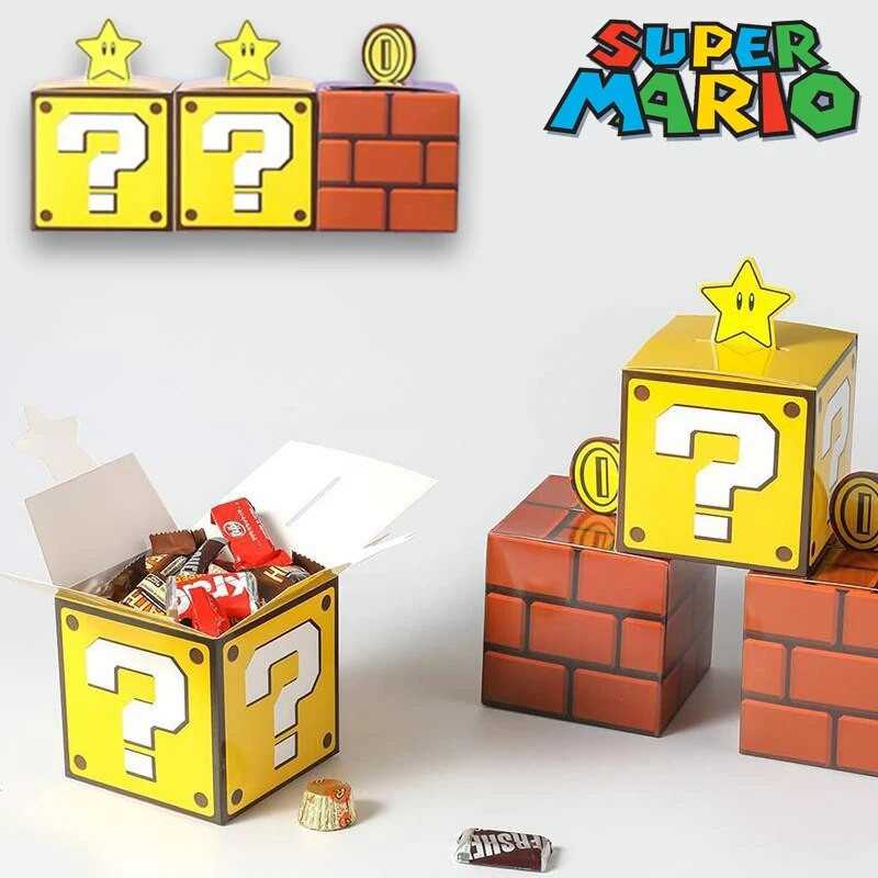 Boîte Cadeau Anniversaire Bonbons Super Mario Bros Cadeau Geek