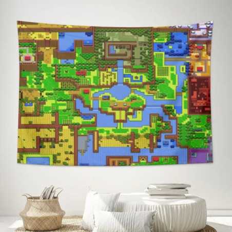 Tapisserie murale en tissu Map Zelda - boutique geek - Cadeau Geek