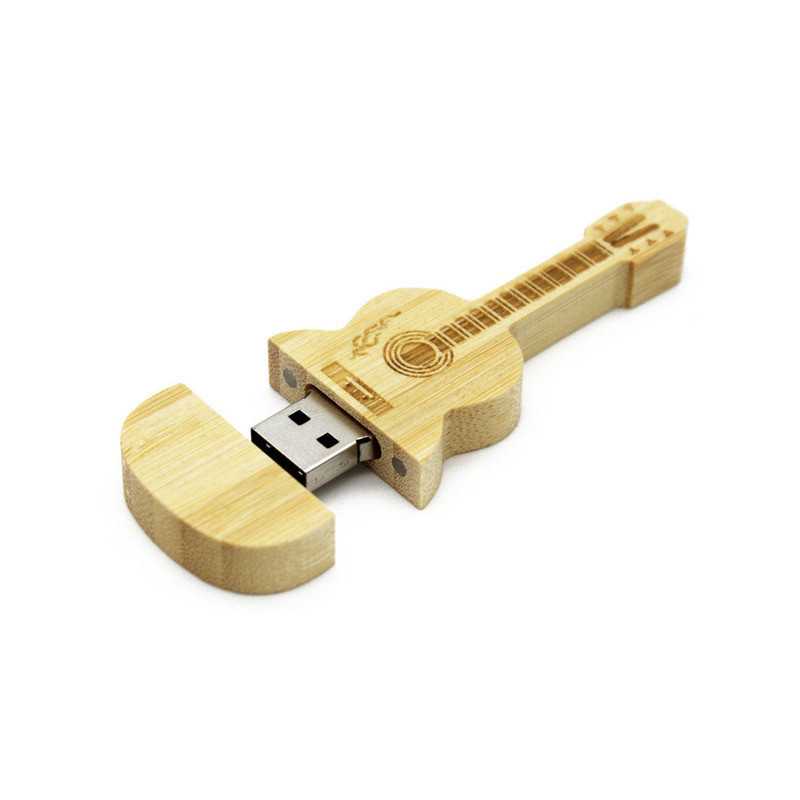 Clé USB en Forme de Guitare en Bois
