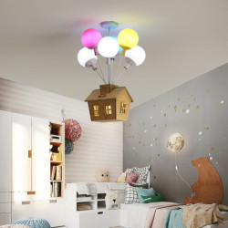 Lampe Plafonnier à LED En Forme De Maison volante Attachée aux Ballons