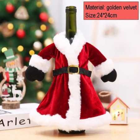 Décoration pour bouteilles de vin champagne de Noel