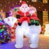 Décoration Arc de sapin de Noël gonflable LED, bonhomme de neige, père Noël, ours polaire