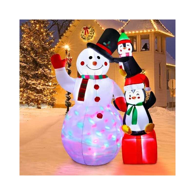 Décoration de Noël gonflables bonhomme de neige de Pingouins LED
