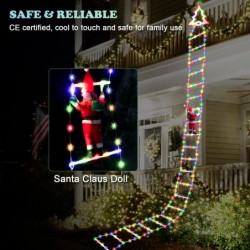 Décoration Maison Père Noël montant à l'échelle LED