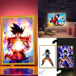 Tableau Goku LED changeant - boutique geek - Cadeau Geek