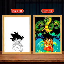 Tableau Goku LED changeant - boutique geek - Cadeau Geek