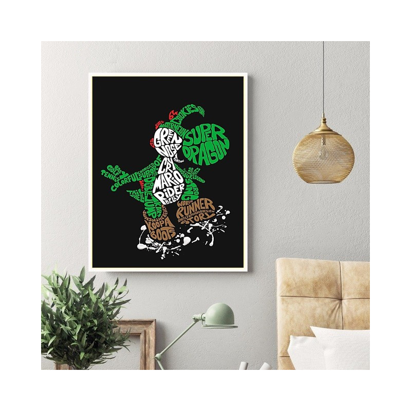 Tableau Yoshi lettres alphabet - boutique geek - Cadeau Geek