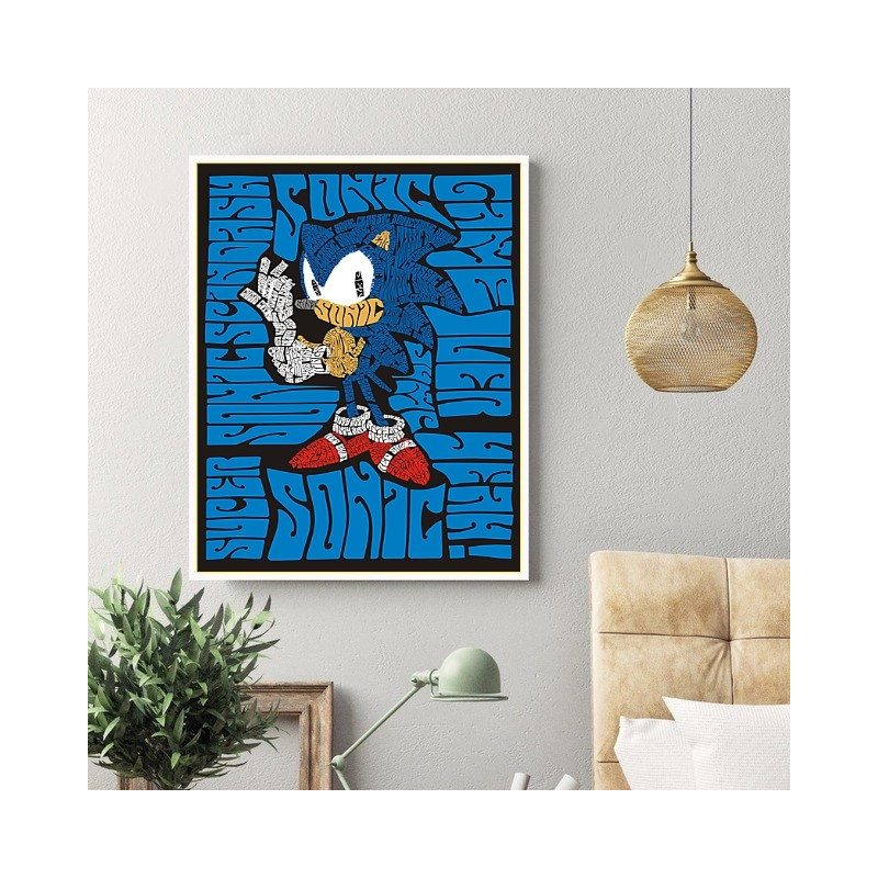 Tableau Sonic lettres alphabet - boutique geek - Cadeau Geek