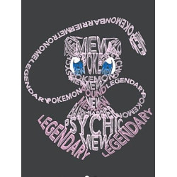 Tableau Pokemon Mewtwo lettres alphabet - boutique geek - Cadeau Geek