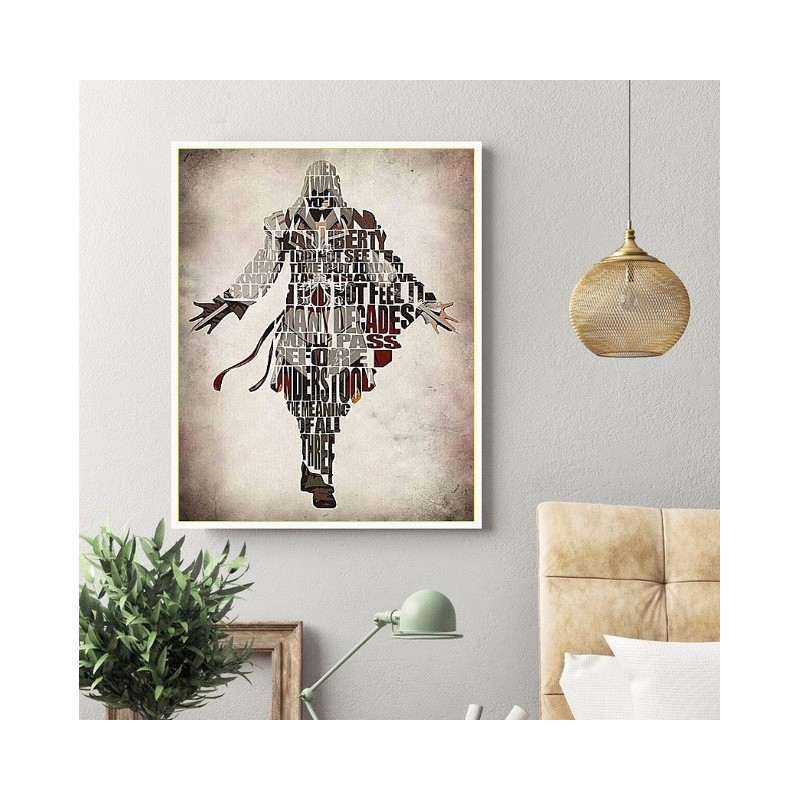 Tableau Assassin's Creed lettres alphabet - boutique geek - Cadeau Geek