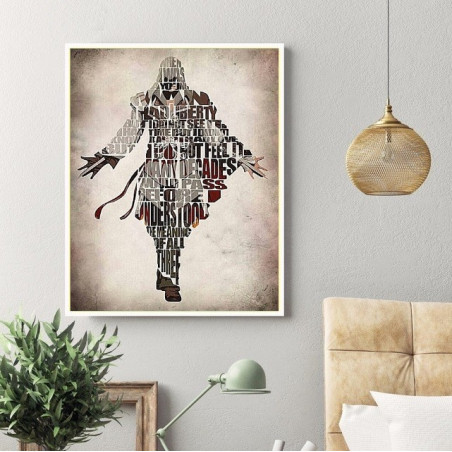 Tableau Assassin's Creed lettres alphabet - boutique geek - Cadeau Geek