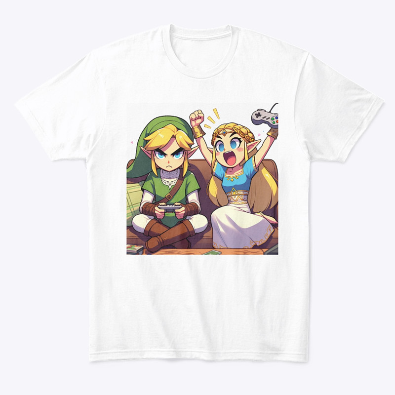 T-shirt Parodie Zelda Link jouant la SNES - boutique geek - Cadeau Geek