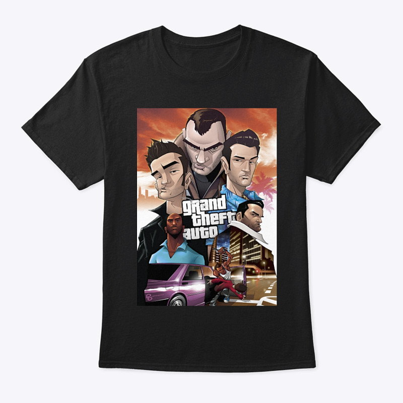 T-shirt Grand Theft Auto Heroes - boutique geek - Cadeau Geek