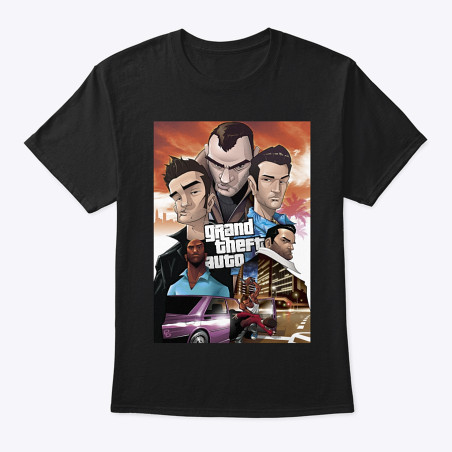 T-shirt Grand Theft Auto Heroes - boutique geek - Cadeau Geek