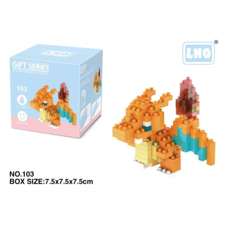 Figurine Pokemon Dracaufeu nanoblock - boutique geek - Cadeau Geek