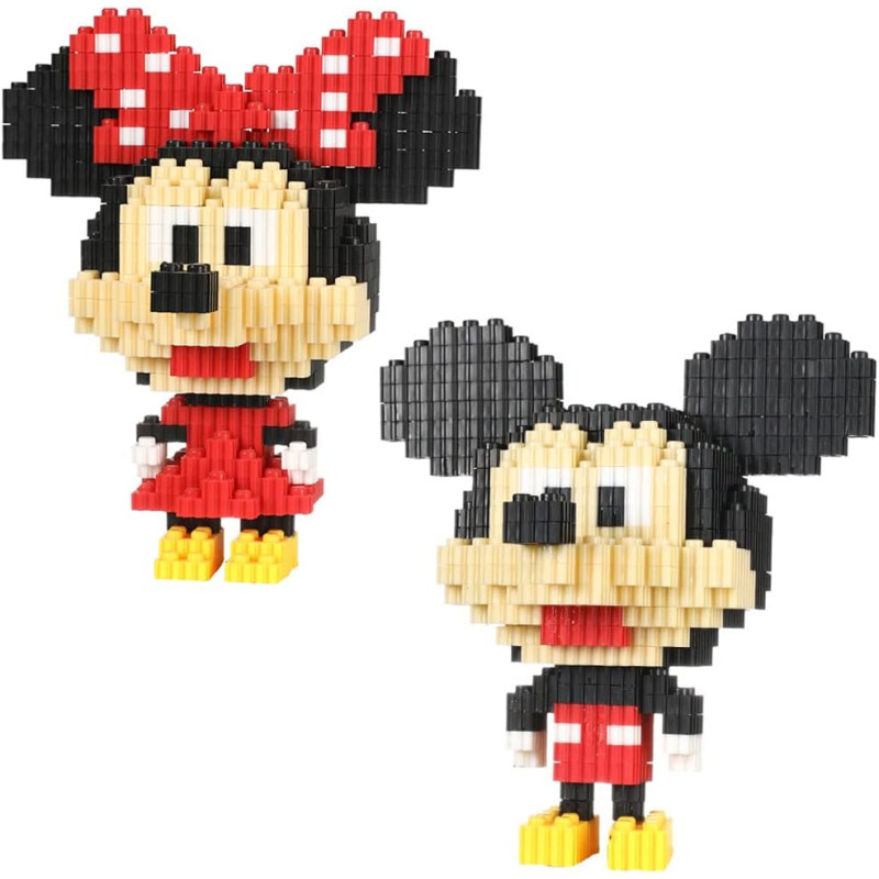 Building Block Set, 3D Dessin Animé Blocs, Mini Block Models DIY Mickey Minnie