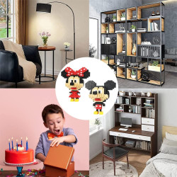 Building Block Set, 3D Dessin Animé Blocs, Mini Block Models DIY Mickey Minnie