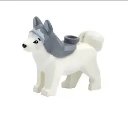 LEGO Animal Minifigure Husky Arctic Sled Dog with Bone (Aprox. 1 inch Size) - boutique geek - Cadeau Geek