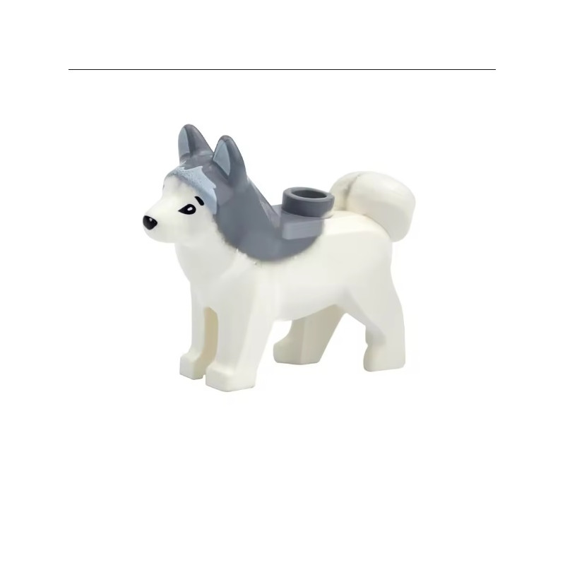 LEGO Animal Minifigure Husky Arctic Sled Dog with Bone (Aprox. 1 inch Size) - boutique geek - Cadeau Geek