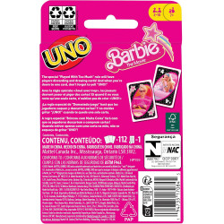 Barbie Le Film - Uno Jeu De Cartes Familial, avec Règle Spéciale « Trop Jouée » - boutique geek - Cadeau Geek