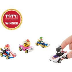 Hot Wheels Mario Kart Mini-véhicules Mario, Luigi, Bowser et Yoshi - boutique geek - Cadeau Geek