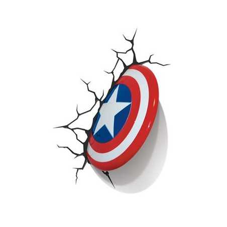 Marvel Comics lampe 3D LED Captain America Shield