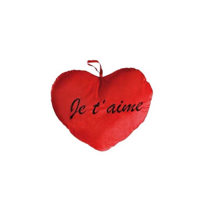 Coussin coeur rouge je t'aime