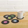 6 Dessous de verre disque vinyle