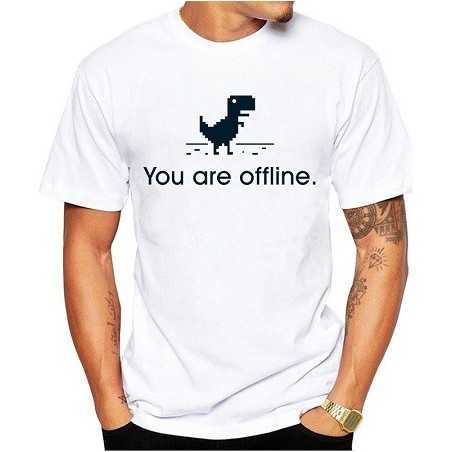 T-Shirt dinosaure google You are Offline