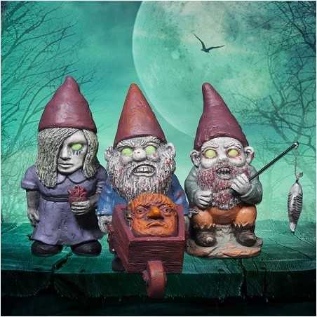 Lot de 3 Nain de Jardin Zombies