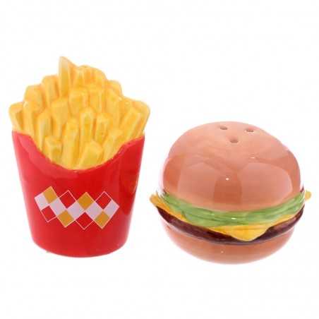 Set Salière Poivrière Hamburger Frites - boutique geek - Cadeau Geek