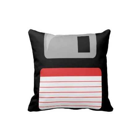 Taie d'oreiller coussin disquette - boutique geek - Cadeau Geek