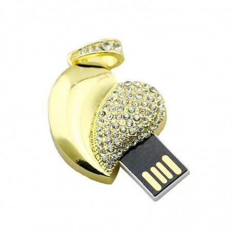 Clé usb Coeur doré et argenté bijoux