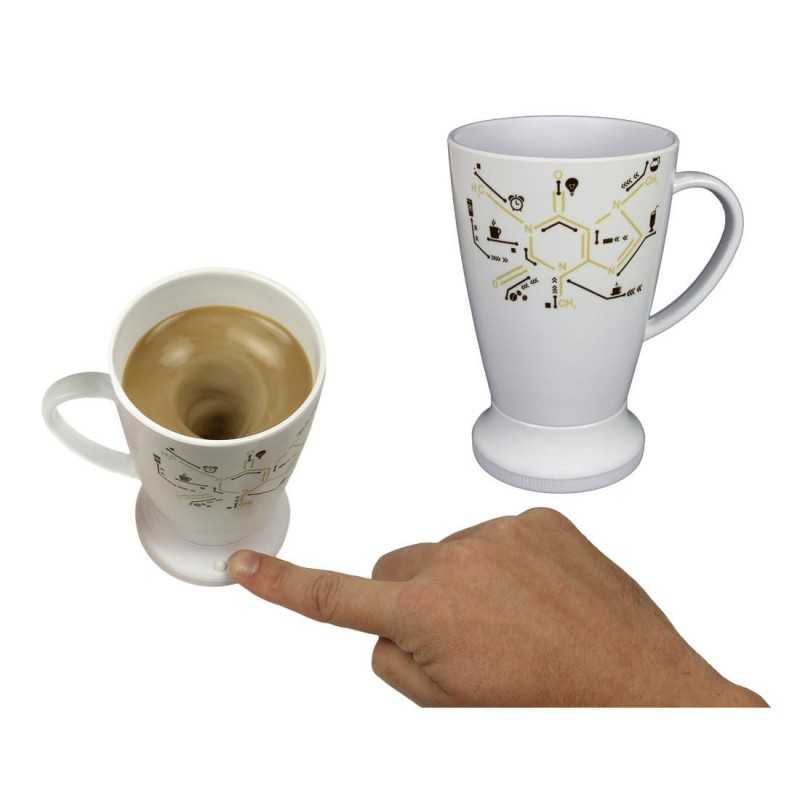 Mug mélangeur automatique molécule caféine