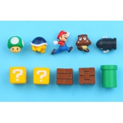 Lot 10 Aimants Frigo Super Mario 3D