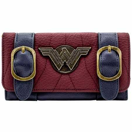 Portefeuille Wonder Woman Badge Sangle Argenté - boutique geek - Cadeau Geek