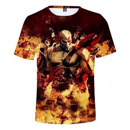 T-Shirt God Of War Kratos Enflammé