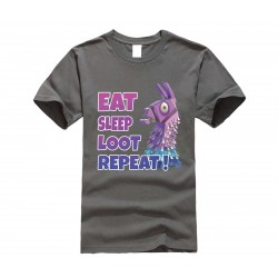 T-Shirt Fortnite Eat Sleep Loot Repeat Lucky Lama